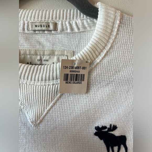 NWT Abercrombie & Fitch Men's Waffle-knit Sweater with Moose Logo 2XL - Picture 6 of 12